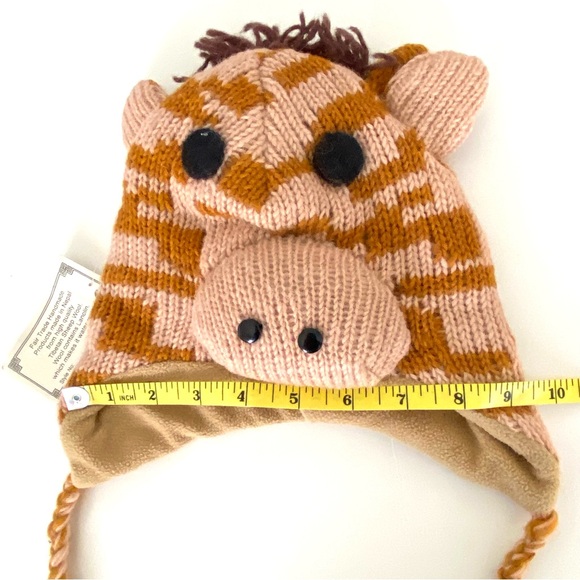 Handmade Nepal 100% Wool Giraffe Animal Hat for Kids - Picture 5 of 6